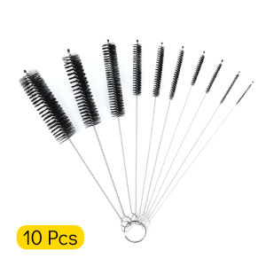HamshMoc 10 pieces Baby Straw Brush High Density nylon Hair Reusable child Straw Brushes Washing Tool durable Hanging storage Professional cleaning tools