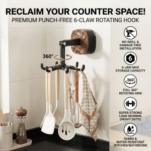 Suction Hooks Wall Mounted Space-Saving Multi-Functional Kitchen Towel Holder No-Drill Strong Adhesive Storage Rack for Bathroom