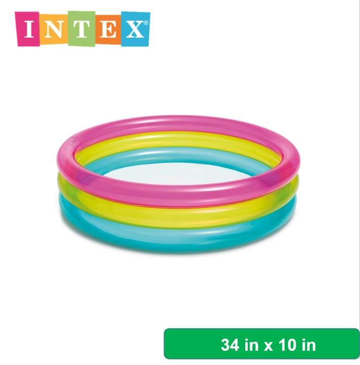 INTEX® 57104 Rainbow Baby Pool, Ages 1-3 (34 x 10 in) Lazada PH