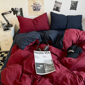 Dansunreve Plain Duvet Cover AB Double-Sided Quilt Cover Red Blue Green Quilt Cover Single/Queen/King/Super King Comforter Cover