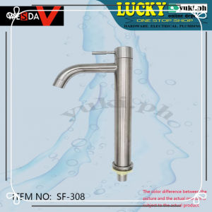 SF-308 WESDA SUS304 STAINLESS SINGLE COLD LAVATORY BASIN FAUCET