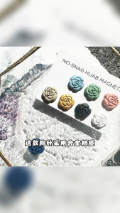 8 Pairs Strong Magnetic Shawl Brooches Hijab Fastener Pins Colorful Pinless Brooch Small Scarf Clasp Fashionable Clips