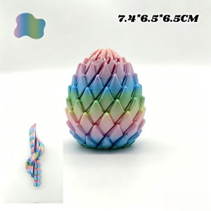 Oldlaiben 7.5 Cm 3D Printed Dragon Egg Fidget Toy Twist Stress Relief Puzzle Model Gift for Kids&Adults