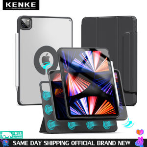 KENKE iPad Case Magnetic Smart Anti-bending Case HD Clear Acrylic Case for iPad 2020 Pro 11 inch iPad 2021 M1 Pro 11 2022 Case Rotating Detachable Case Anti-Fingerprint Auto Sleep Wake Transparent Hard Back Cover Magnetic Separation Case No pen slot