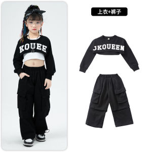 Trang phục thời trang khiêu vũ đường phố cho trẻ em bộ biểu diễn nhảy hip-hop jazz mùa thu cho bé gái jazz Trang phục biểu diễn múa 3.10