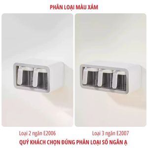 Kệ gia vị kèm thìa Ecoco 2 ngăn và 3 ngăn cao cấp không khoan tường mẫu mới 2023