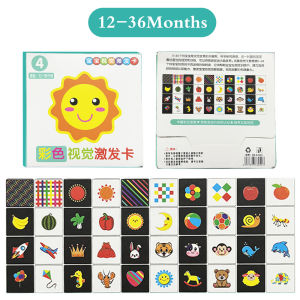 Ivorybaby Mainan Kartu Pintar Stimulasi Visual Bayi Montessori Flash Card Hitam Putih Warna Kontras Tinggi