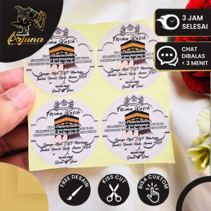 2-4 Arjuna Print Sticker Label Souvenir Haji dan Umroh Label Murah Free Desain Custom Nama