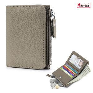 2024 New Japanese Style Fashion Ultra thin Short Purse Large Capacity Womens RFID Wallet Zipper Coin Card Purse