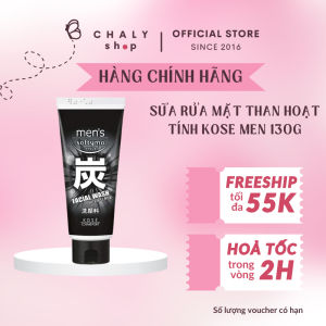 Sữa rửa mặt than hoạt tính nam Softymo Mens Facial Wash Wild Scrub Kose 130g Nhật Bản