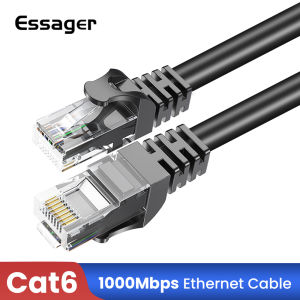 Essager Ethernet Cable Cat6 Lan Cable 10m UTP Cat 6 RJ 45 Splitter Network Cable RJ45 Twisted Pair Patch Cord para sa Laptop Router
