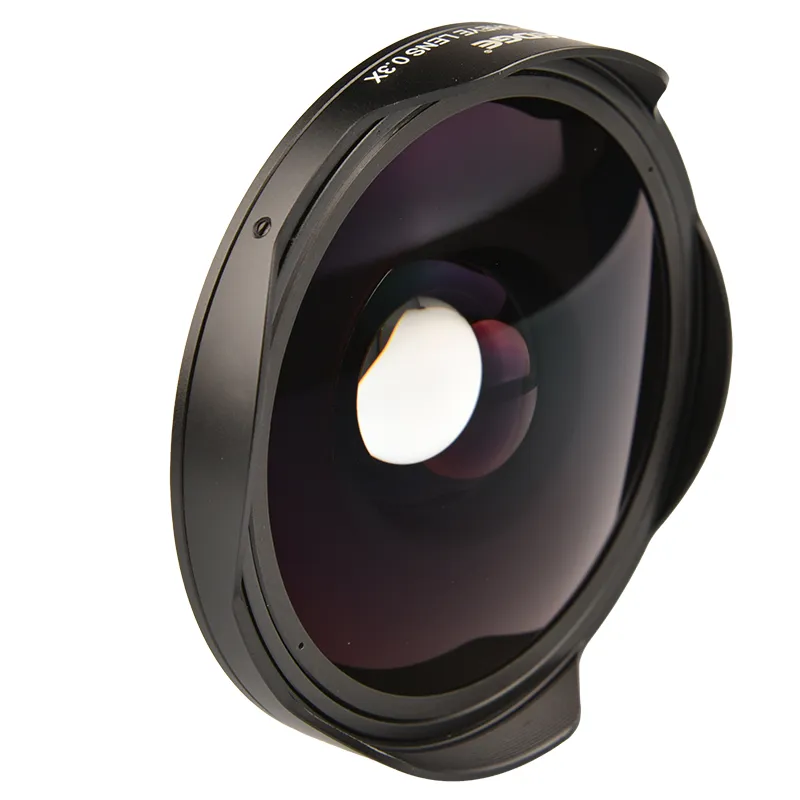 Ultra Fisheye Lens Adapter 37MM/43MM HD Fisheye Wide Lens Adapter with  Hood Only for Video Cameras Camcorders - Main Image