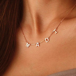 CUSTOM Kalung choker huruf rosegold wanita titaniuam anti karat dan luntur
