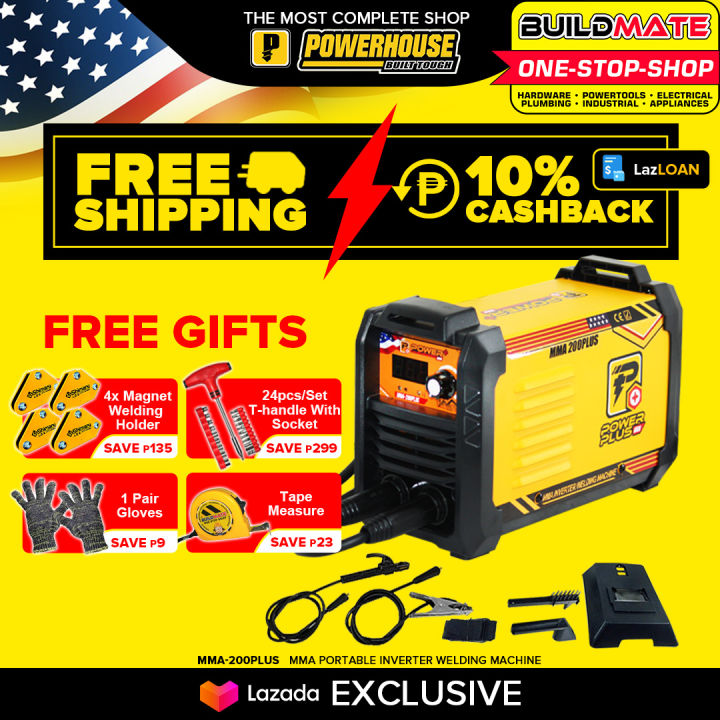 Powerplus Machine POWERHOUSE USA POWERPLUS 200A Portable Inverter Welding Machine ARC ...