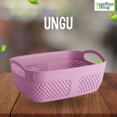 Keranjang Plastik Multifungsi Motif Berlubang Bahan Tebal Storage Box