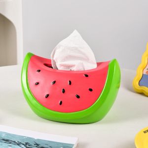 DYJKOUG Fruit Watermelon Tissue Box Decorative Model Toy Watermelon Ornament Decoration Room Decoration Collectible Watermelon Paper Storage Box Home Decoration