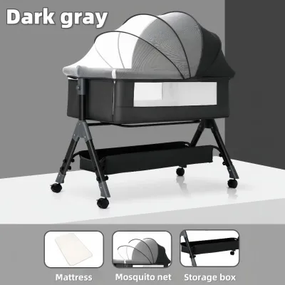 Baby Cot Diaper Table Crib Foldable Cradle Rocking with Mosquito Net Newborn Murah Katil Baby