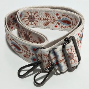 Tali Tas Polykatun Kembang Salju Putih Strap Kekinian Lebar 4cm
