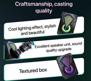 ลําโพง ลำโพงคอม ลําโพงคอมพิวเตอร์ speaker ลําโพงสเตอริโอ รุ่น X2 LED ลำโพงตั้งโต๊ะ สําหรับคอมพิวเตอร์ตั้งโต๊ะ น้ำหนักเบา พกพาได้สะดวก