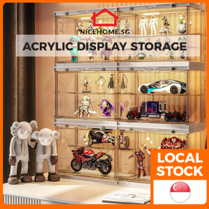 Acrylic Display Box Storage Transparent Stackable ABS Plastic Magnetic Door Box Showcase