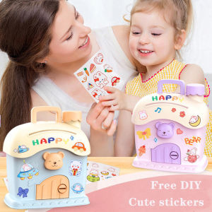 Kids Piggy House Bank Toy Money Save Box Souvenirs Toys Gifts DIY Money Banking With Lock Key