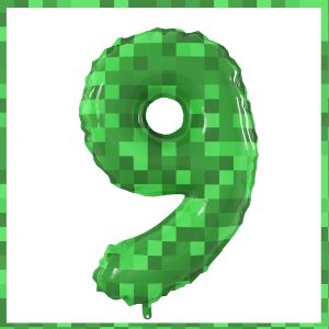 40 Inch Giant Green Pixel Theme Number Foil Balloons Large Number Balloons Party Balloons Birthday Party Decoration