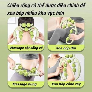 Con Lăn Massage 9 Bánh 360 Độ Đa Năng | Cây Roller Massage Cổ Vai Gáy Toàn Thân Cầm Tay