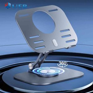 Portable Tablet Holder Rack 360 Degree Rotating Tablet Riser Stand Adjustable Height Aluminum Alloy Hollowed Out for for Universal Mobile Phone Tablet