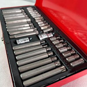 Kunci l 1set komplit APR Mata Kunci L Bintang 10MM Bit Star Hex Spline Set 40PCS AP129