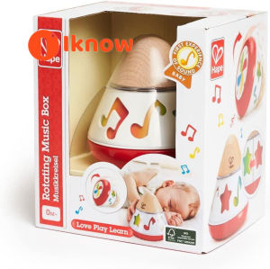 I know HAPE Rotating Musical Notes Music Box Baby Infant Childrens Music Box Educational Soothing Toy.