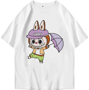 Kaos Oversized Tshirt Labubu Lucky Kaos Oversize Wanita/Pria