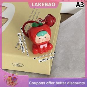 【LAKEBAO】 1 5PCS trái cây chuông Keychain phim hoạt hình Blizzard trái cây nhựa Keychain cho bé trai cô gái Ba lô mặt dây chuyền đồ chơi cho trẻ em