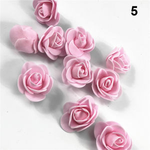 BLESSFUL Mini Craft Valentines Day Gift Flower Head Bear Party Supplies Foam Rose Flower Artificial Flowers Wedding Decoration