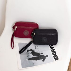 Fashion Zipper Women Handbag Coin Bags Purse Waterproof Large Capacity Storage Bag Solid Color Double Layers Long Wallet