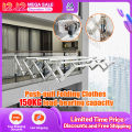 【COD】Sampayan Drying Rack for Clothes Stainless Steel Drying Hanger Foldable Clothes Wall Mounted Push-pull Organizers. 