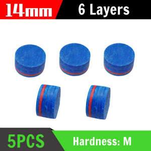 5pcs 14mm Billiards Pool Cue Tips M Hardness for Tako Snooker Pool Stick Tip Billiard Cue Accessories