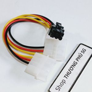 Cáp chuyển Ata ra 6 Pin / Chuyển 2 đầu Ata (Molex IDE 4 Pin) ra 6 Pin - Cáp dài 15Cm