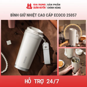 Ly Cốc giữ nhiệt ECOCO 480ml kèm dây đeo tiện lợi thế hệ mới chất liệu inox 316 an toàncách nhiệt 2 lớp cao cấp 25057