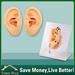 Model Telinga Silikon Alat Tindik Latihan Profesional Anting Giwang Alat Tampilan Dapat Digunakan Kembali Perhiasan Tubuh