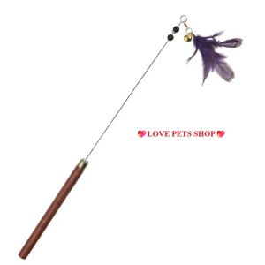Tên sản phẩm Đồ chơi Cần câu Mèo gắn lông vũ tay cầm bằng gỗ (mẫu mới) - Love Pets Shop