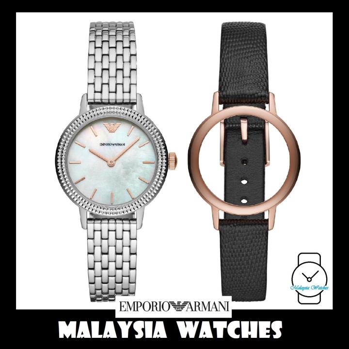 100% Original) Emporio Armani Ladies AR80020 Strap Interchangeable