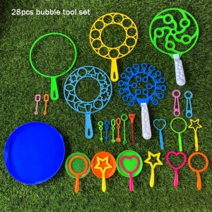 LUSIT 3pcs/set Blue Maker Bubble Tool Multistyles ABS Children Big Bubbles Wand Kit High Quality Parent-child Interaction Props Blower Soap Bubble Machine Outdoor Playtime Birthday Party