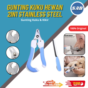 Gunting Kuku Kucing Anjing 1 set lengkap Stainless Steel Pet Nail Clipper Gunting Kuku Hewan