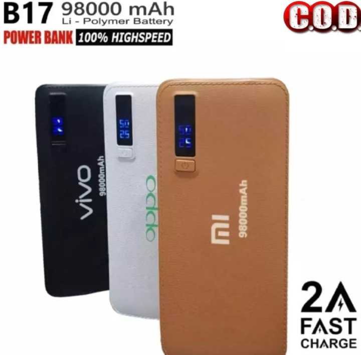 Powerbank Digital Leather 98000Mah/99000Mah USB Port Led Flash