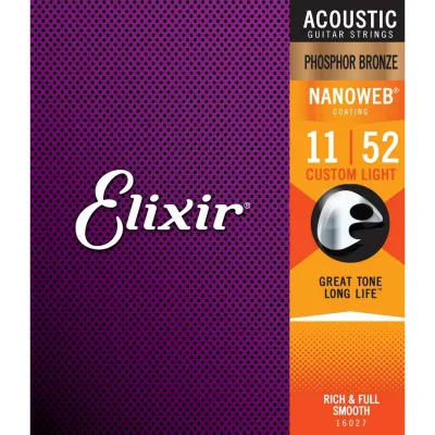 Elixir Acoustic Guitar Strings Nanoweb Phosphor 16027 16052 Electric Guitar 12052 Musical Instrument Accessories Free Shipping