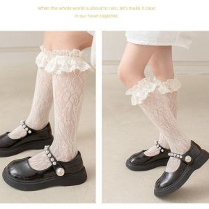 Tất dài đến gối cho bé chất ren lưới điệu đà tiểu thư