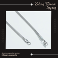 Kalung Pria Titanium Gepeng Silver Anti Karat Keren. 