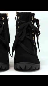 Bestseller Korean fashion Ankle Boots Women High Heels Suede Shoes (add 1 size)