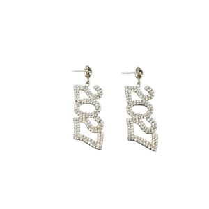 FENGIA Rhinestone 2027 Digital Earrings Long Drop Elegant Stud Earrings Fashion Shiny Happy New Year Earrings New Year Party