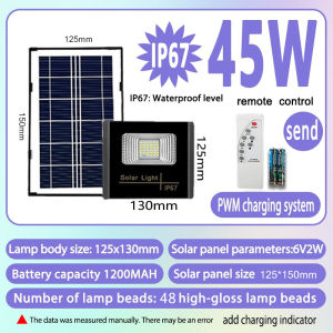 Đèn Năng Lượng Mặt Trời Đèn Năng Lượng Mặt Trời tự Sáng Chống Nước Tiết Kiệm Điện Năng 45w 200w 500w LED THẮNG TRANG Với điều khiển từ xa
